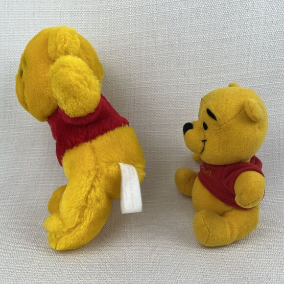 Vintage Sears & Disney Rattle Winnie the Pooh Plush Stuffed Animal Toy Lot Of 2 - Picture 6 of 11